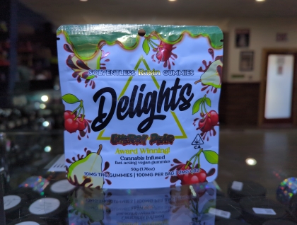 Delights Cherry Pear 100mg Rosin Infused Gummies